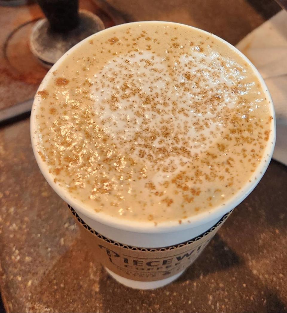 A pumpkin latte at Piecewise Coffee Co. in Cayce. Piecewise is set to open a new location on Jan. 22, 2024 at 2824 Devine Street in Columbia.