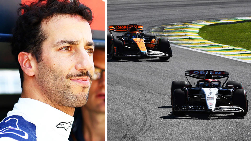 Daniel Ricciardo and Oscar Piastri in the Brazilian Grand Prix. 