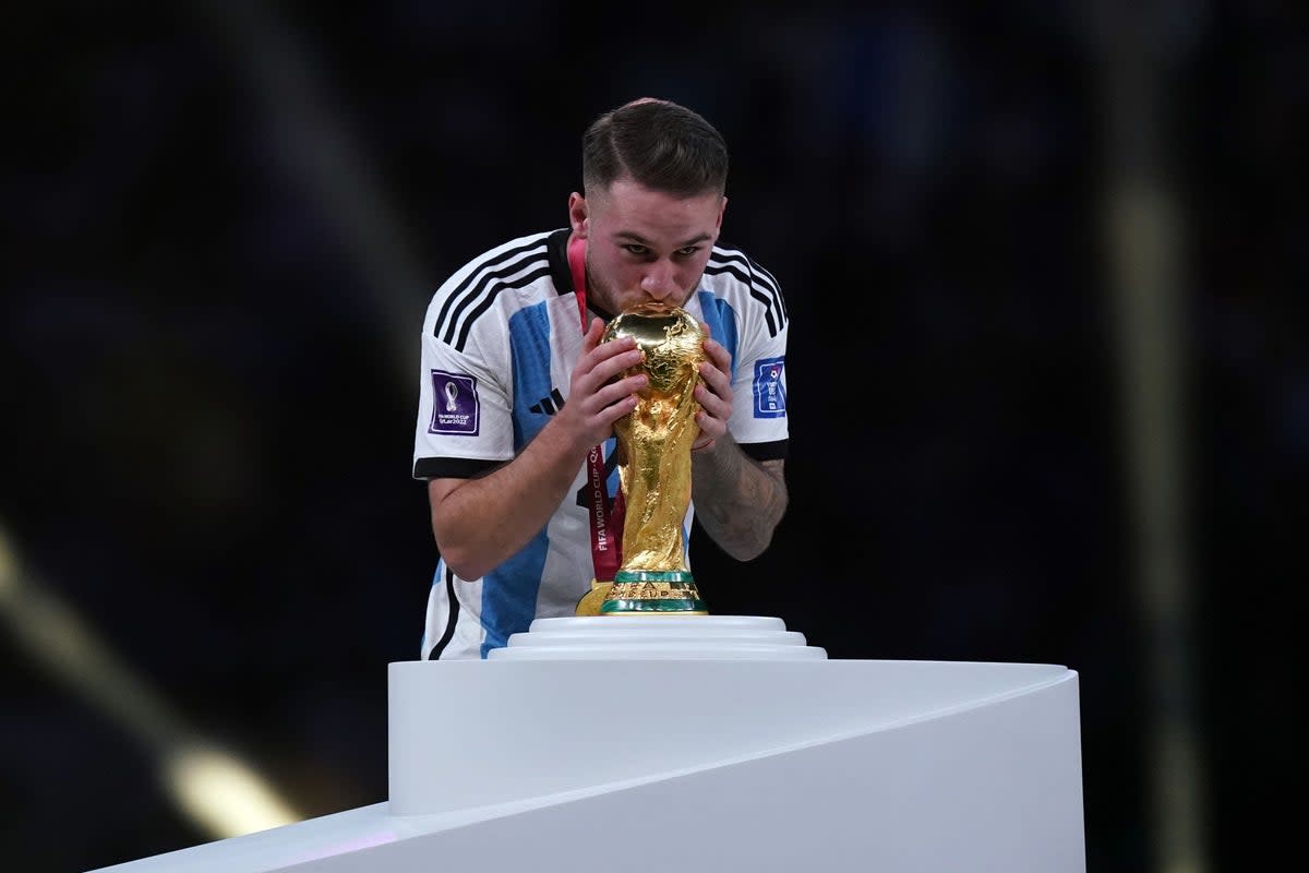 Argentina’s Alexis Mac Allister is hoping to add FA Cup success to his World Cup winner’s medal (Mike Egerton/PA) (PA Wire)