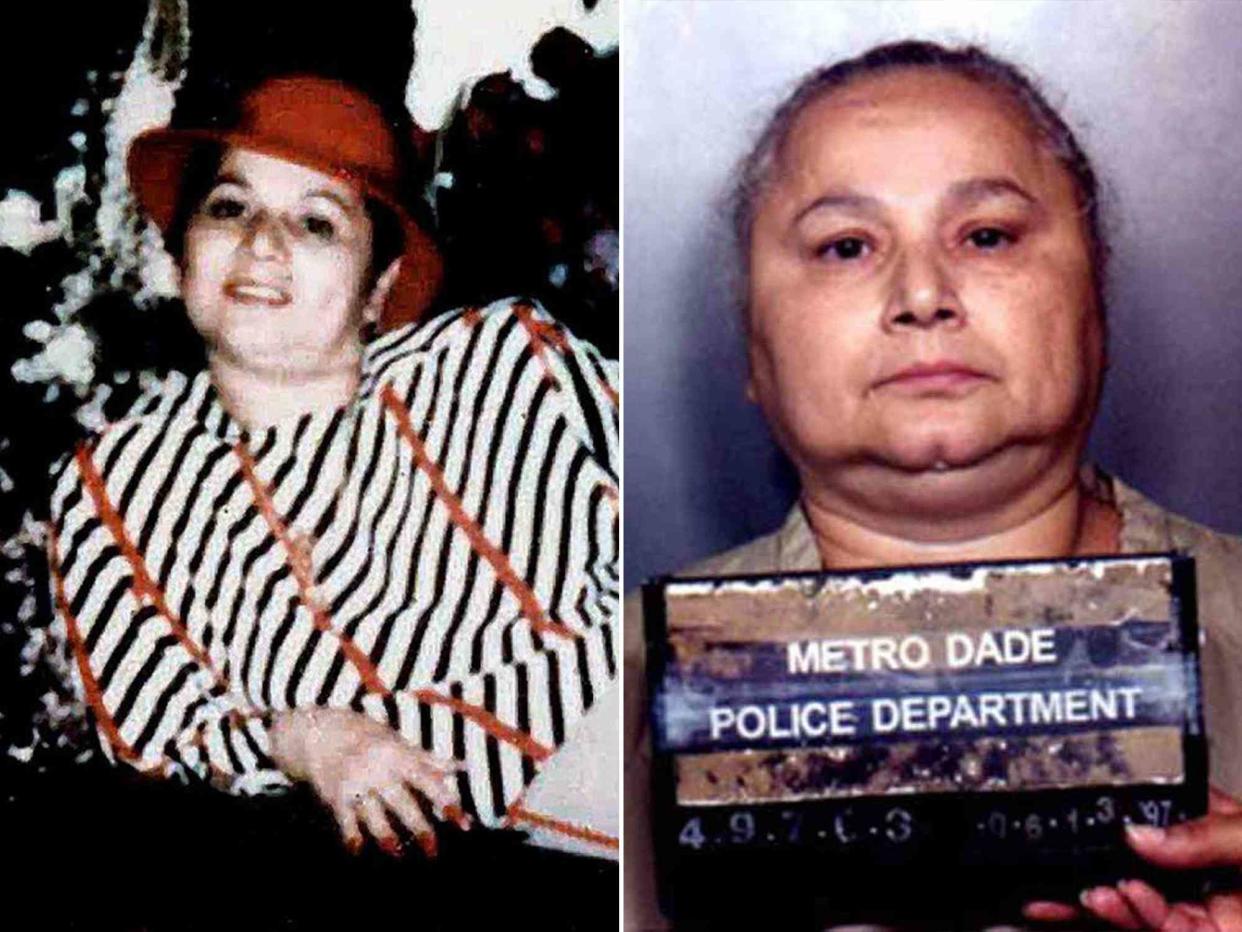 <p>AJ Pics / Alamy ; Archive PL / Alamy</p> Left: Griselda Blanco poses for a photo as shown in the 2006 