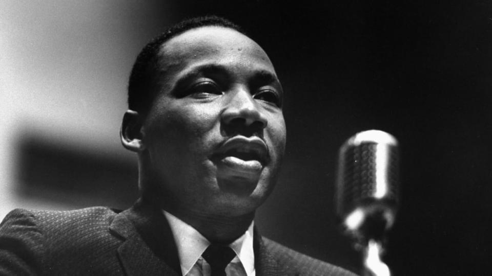 <div class="inline-image__caption"><p>Civil Rights Ldr. Rev. Martin Luther King Jr. speaking into mic after being released from prison for leading a boycott. </p></div> <div class="inline-image__credit">Don Uhrbrock/Getty Images</div>