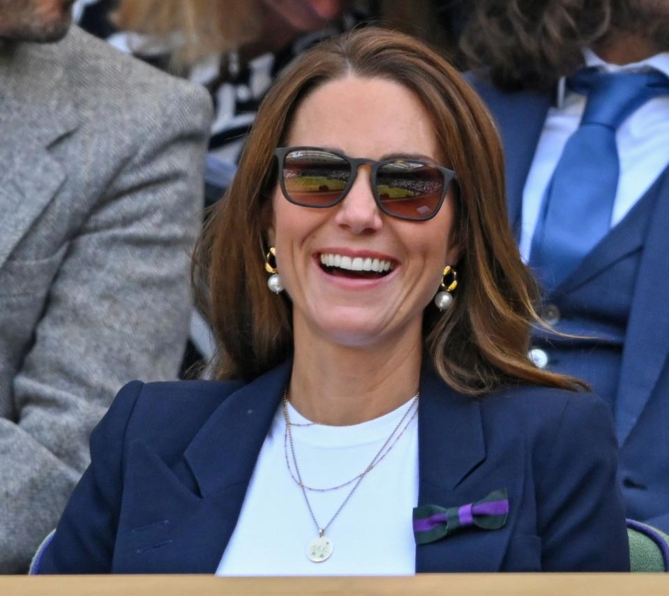 Kate Middleton wore her trusty Ray-Ban sunglasses to Wimbledon (Image via Getty Images)