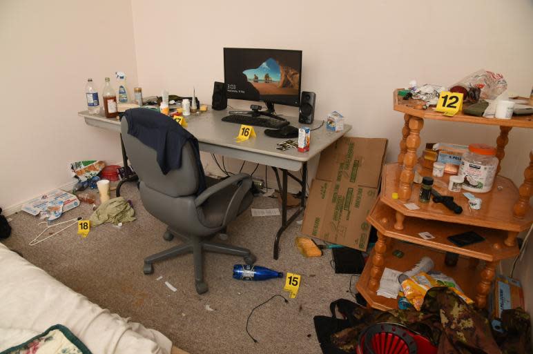 Photos from inside Jeremy Skibicki's apartment were submitted as evidence during his trial.