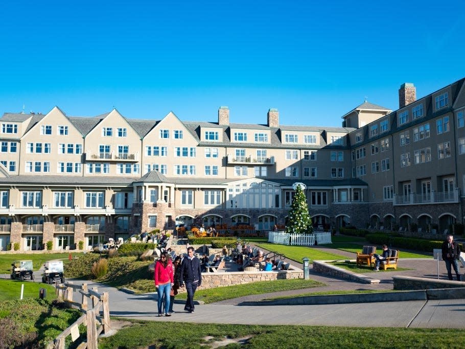 Visitors at the Ritz-Carlton Half Moon Bay hotel in California.