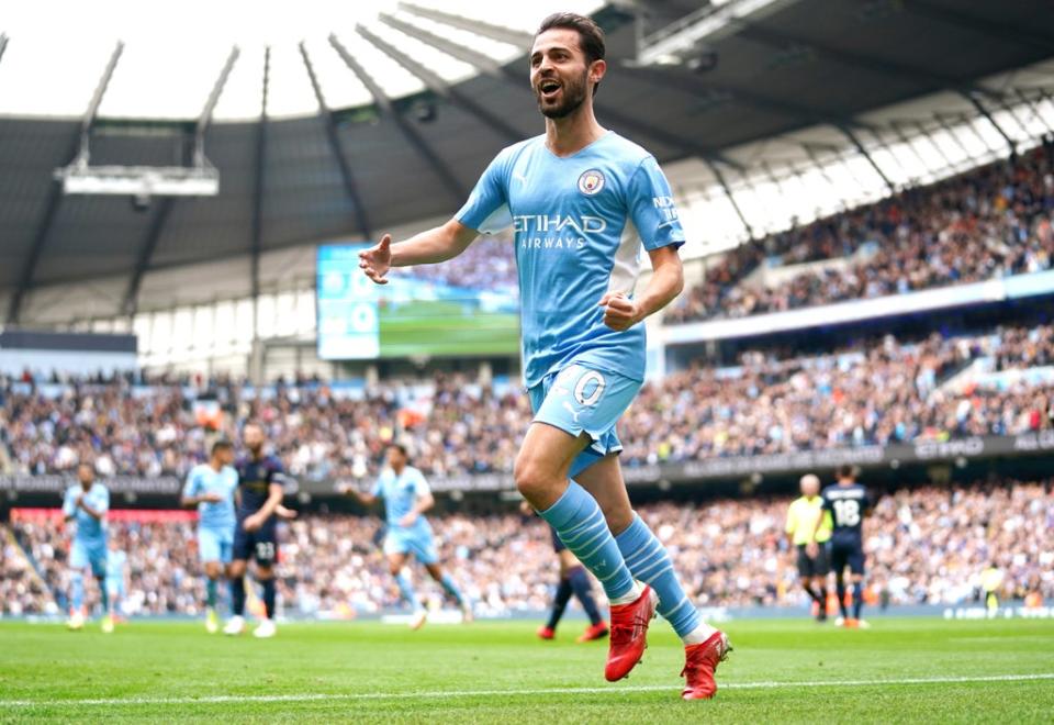 Bernardo Silva celebrates scoring the opening goal in Saturday’s 2-0 win (PA Wire)