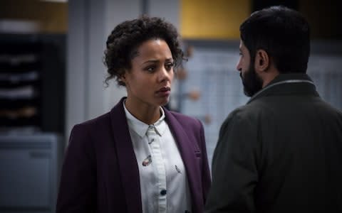 Nina Tousssaint-White and Ash Tandon as SO15 officers Louise Rayburn and Deepak Sharma - Credit: BBC