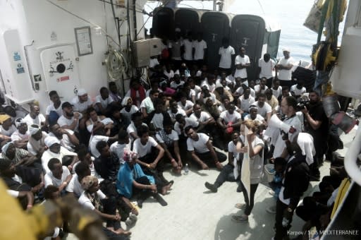 Conditions aboard the Aquarius charity boat are cramped