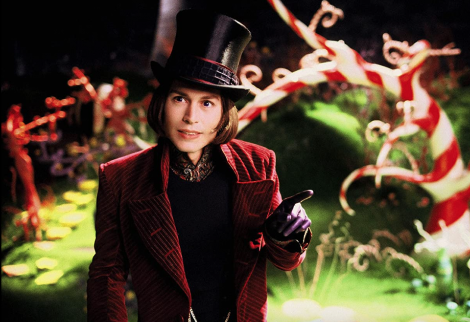 Johnny Depp 飾演 Willy Wonka《Charlie & the Chocolate Factory》。