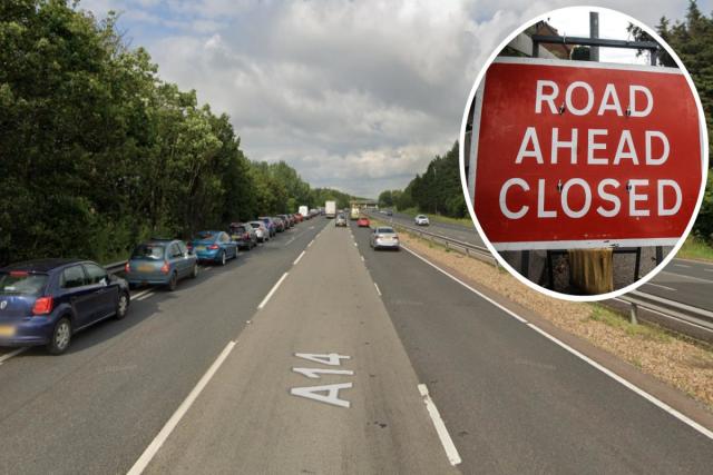 Up to 90 minute delays as A14 closed after flooding