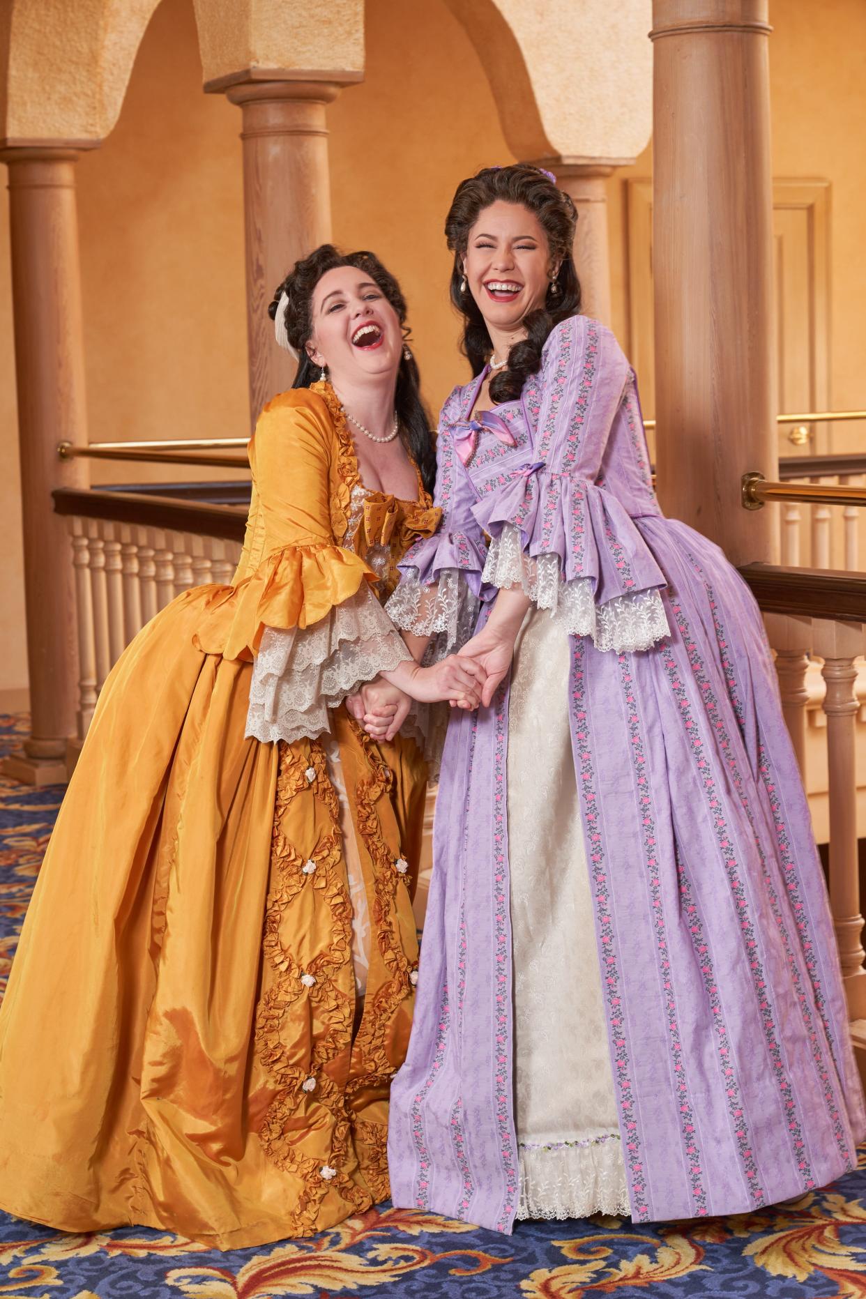 Brenna Markey as Elisetta and Hanna Brammer as Carolina in the Sarasota Opera production of “The Secret Marriage.”