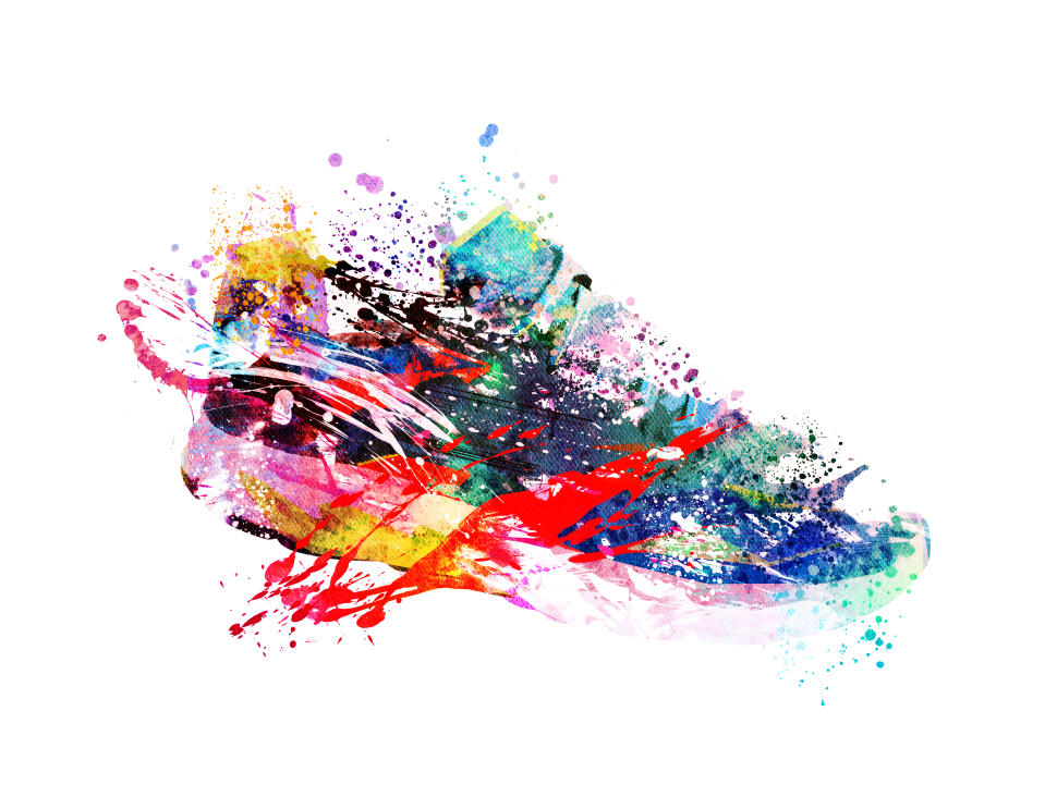 Colourful side view sneaker illustration