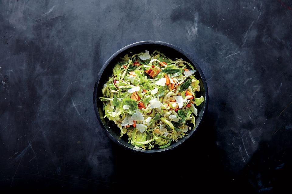 Caesar Brussels Sprouts Salad with Almonds