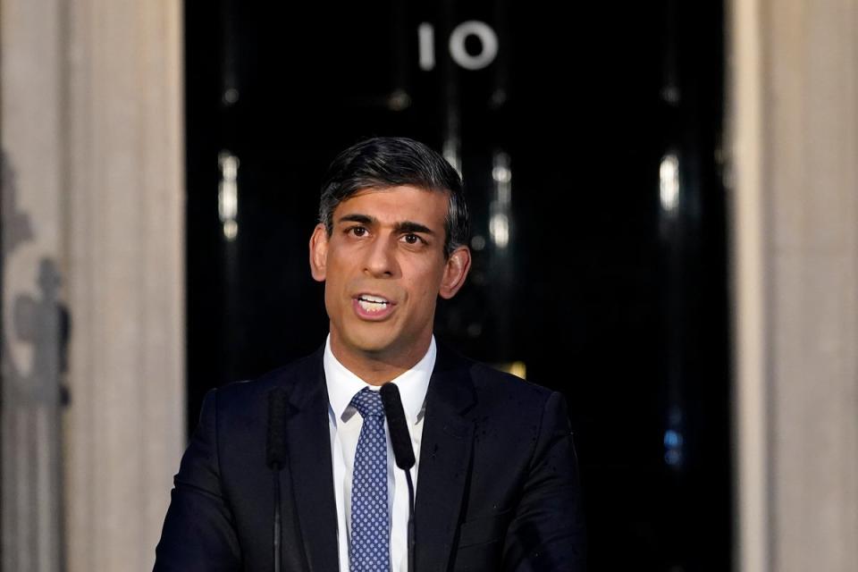 Rishi Sunak said he had been ‘clear’ with the Israeli Prime Minister that his actions must remain within the bounds of international law (AP)