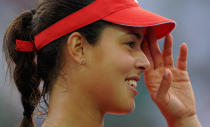 KEY BISCAYNE, FL - MARCH 25: Ana Ivanovic of Serbia celebrates winning her match against Daniela Hantuchova of Slovakia during day 7 of the Sony Ericsson Open at Crandon Park Tennis Center on March 25, 2012 in Key Biscayne, Florida. (Photo by Michael Regan/Getty Images)