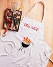 <p>The ideal gift for the dad who loves to spend time outback barbecuing a delicious meal for friends and family. <br><strong><br>To make:</strong> Use fabric markers or fabric paint and a small paint brush to paint "grill master" and a grill on a plain canvas apron. Once dry, have kids dip their pinky fingers in orange, red, and yellow paint and press onto apron, just above grill grates, to create flames.<br><br><a class="link " href="https://www.amazon.com/Fabric-Permanent-DAPAWIN-Markers-Clothes/dp/B08DJ66863/ref=sr_1_1_sspa?tag=syn-yahoo-20&ascsubtag=%5Bartid%7C10050.g.1171%5Bsrc%7Cyahoo-us" rel="nofollow noopener" target="_blank" data-ylk="slk:Shop Now;elm:context_link;itc:0;sec:content-canvas">Shop Now</a></p>