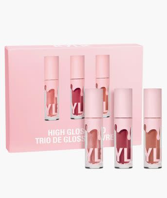 A trio of Kylie cosmetics glosses