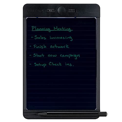 <p><strong>Boogie Board</strong></p><p>amazon.com</p><p><strong>$29.99</strong></p><p><a href="https://www.amazon.com/dp/B07H8L7K2D?tag=syn-yahoo-20&ascsubtag=%5Bartid%7C10060.g.35574636%5Bsrc%7Cyahoo-us" rel="nofollow noopener" target="_blank" data-ylk="slk:Shop Now;elm:context_link;itc:0;sec:content-canvas" class="link ">Shop Now</a></p><p><strong>Key Specs</strong></p><ul><li><strong>Size:</strong> 5.5 x 7.25 inches</li><li><strong>Number of pages:</strong> N/A</li></ul><p>This writing pad doesn’t have multiple pages. Instead, you write or draw on its LCD screen with the included stylus (your finger will also work) then upload using an app available for iOS or Android. When you’re ready to clear your screen, you simply push a button. It’s lightweight and easy to use, making it a great eco-friendly drawing pad option for your kids.</p>