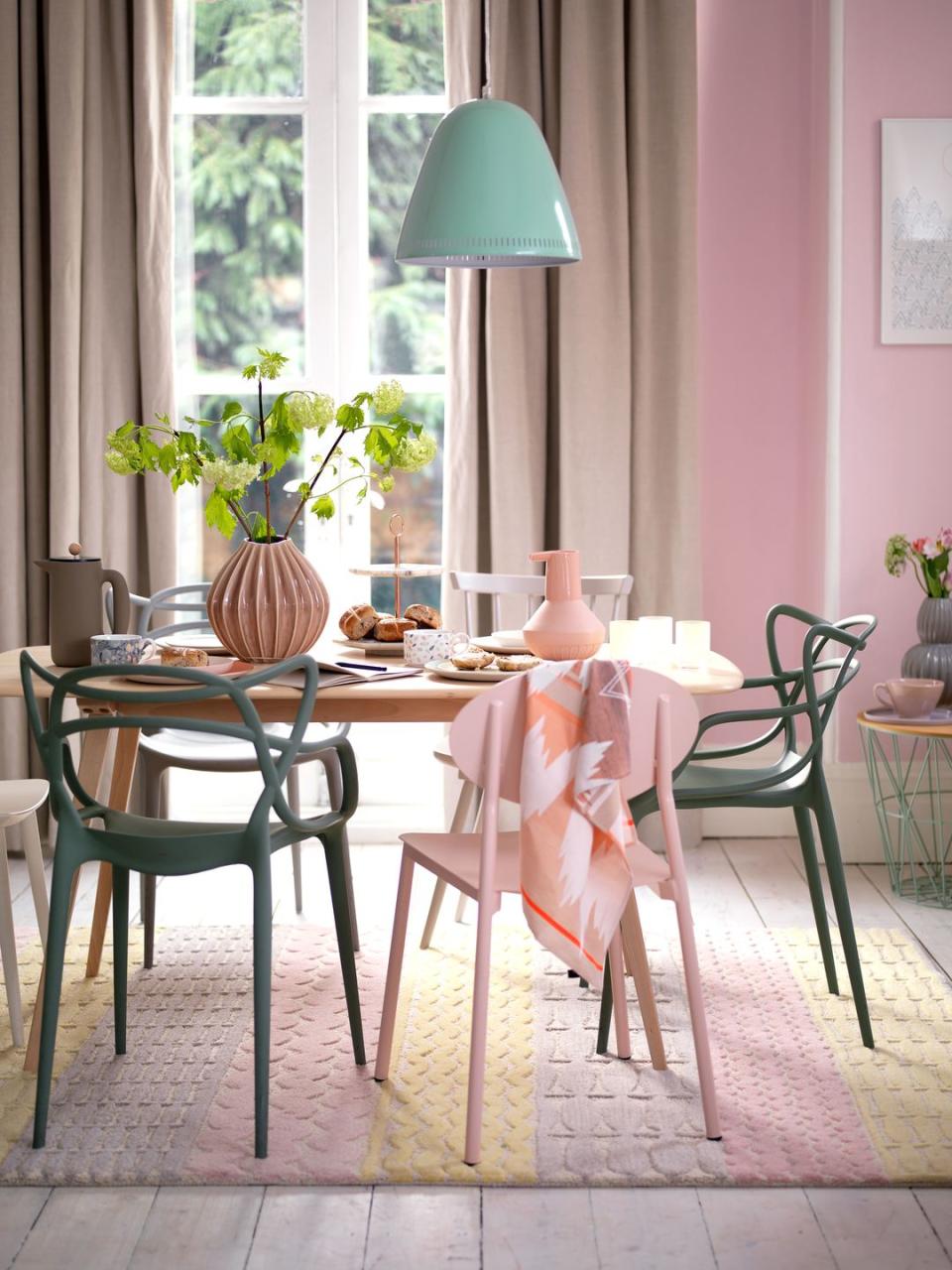 pastel aesthetic dining room