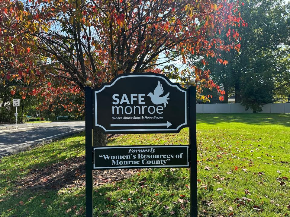 Another new sign unveiled on Monday, Oct. 2, 2023, reflects Women's Resources of Monroe County's name change to Safe Monroe.