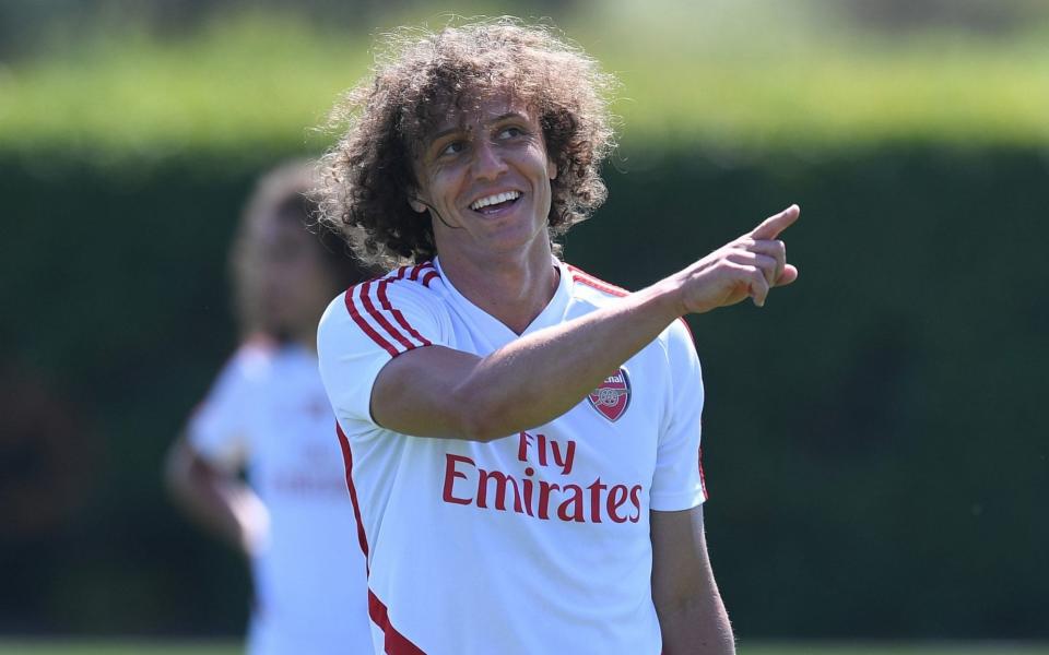 David Luiz of Arsenal during a training session at London Colney on May 30, 2020 - Stuart MacFarlane/Arsenal FC via Getty Images