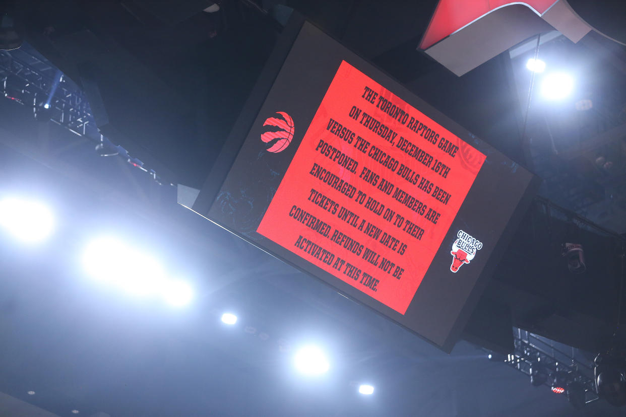 Bulls-Raptors game postponed.