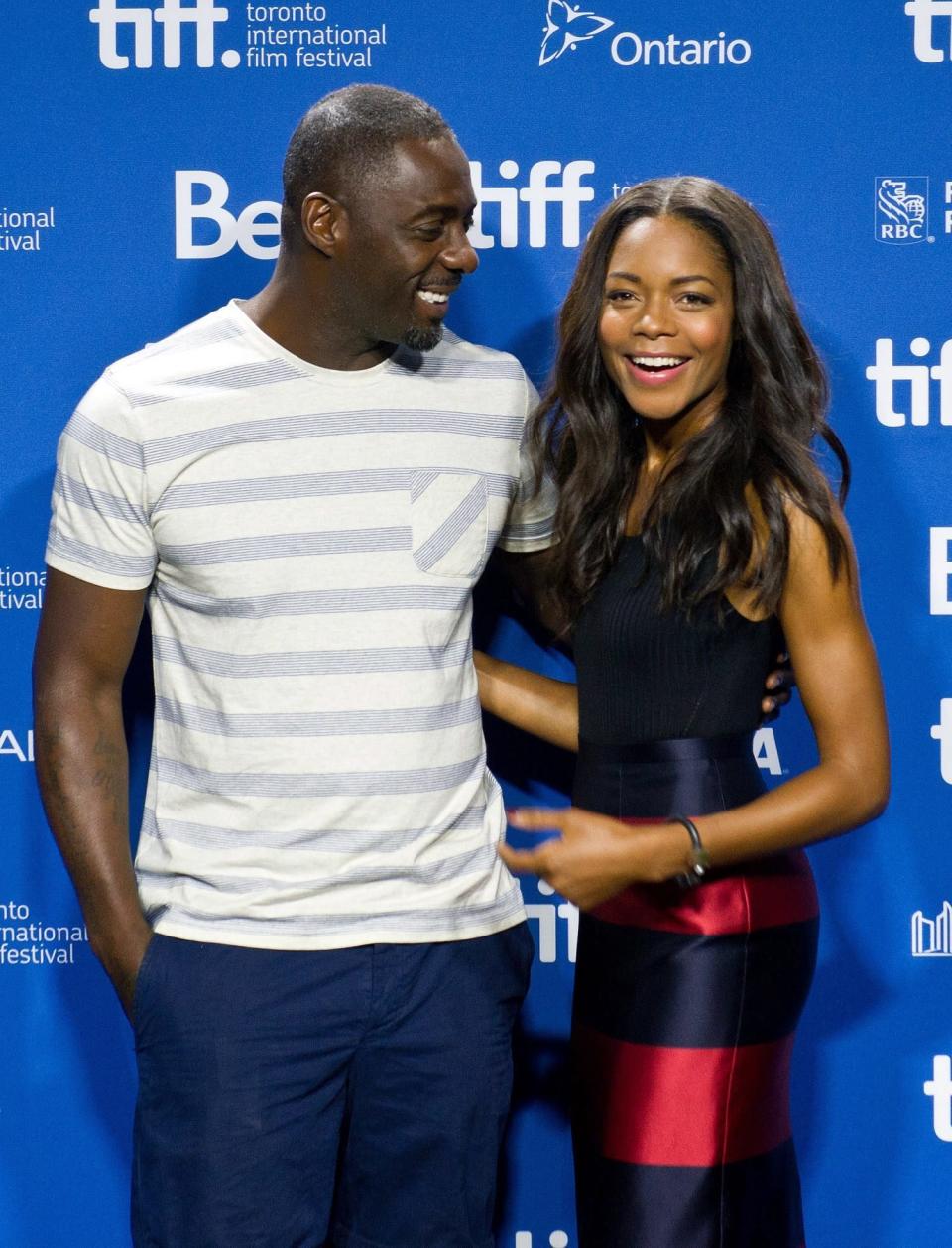 Actors Idris Elba, left, and Naomie Harris pose for a picture during the photo call for "Mandela: Long Walk to Freedom" at the 2013 Toronto International Film Festival in Toronto on Sunday, Sept. 8, 2013. (AP Photo/The Canadian Press, Galit Rodan)
