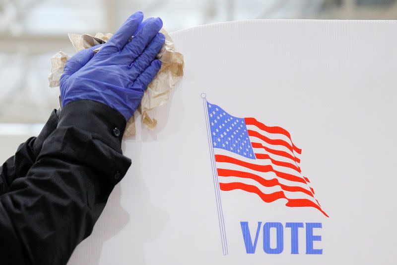 FILE PHOTO: Baltimore holds a special election for Maryland's 7th congressional district, at the Edmondson Westside High School Polling site in Baltimore, Maryland