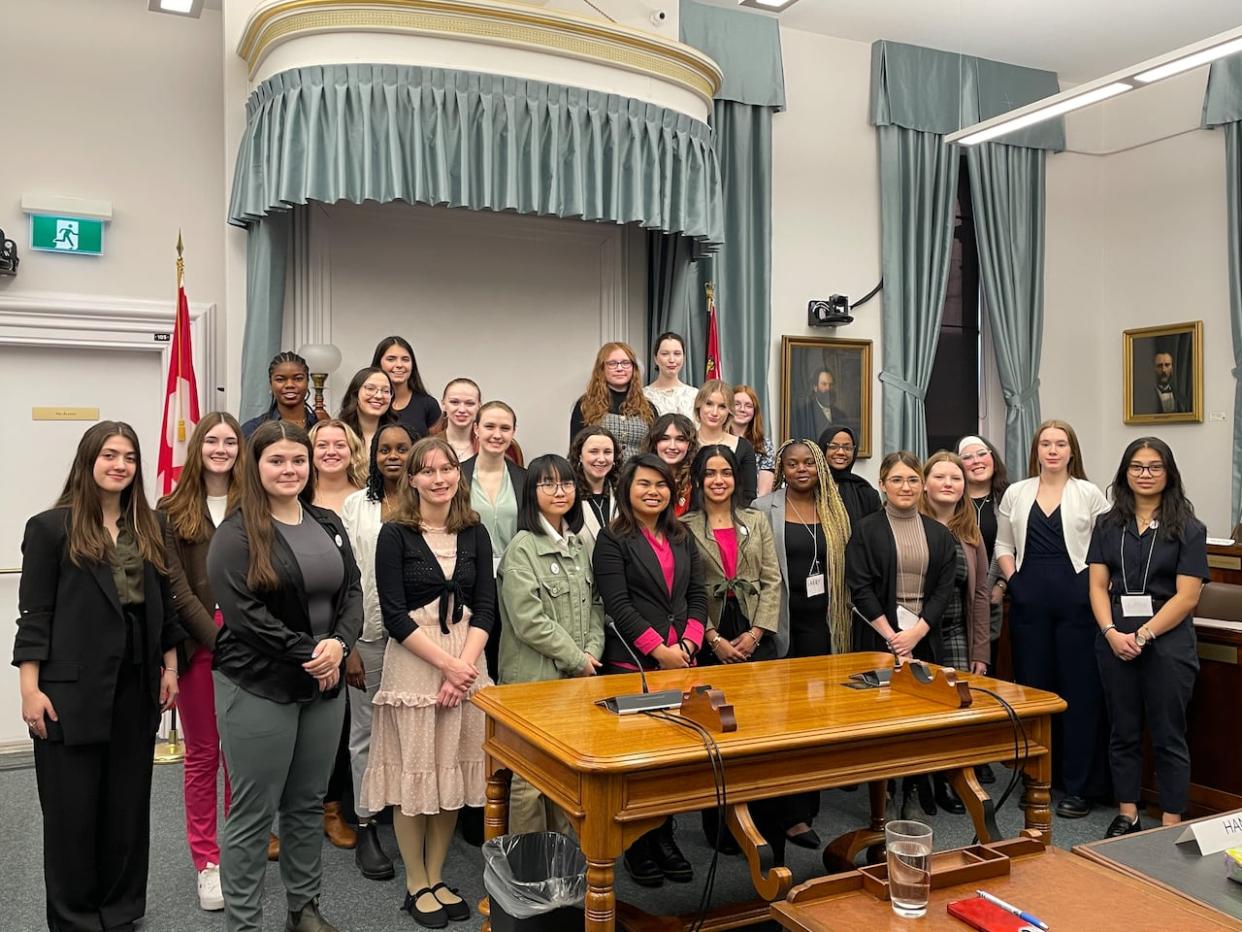 The P.E.I. Coalition for Women in Government held the Island's first Girls and Gender-Diverse Youth Parliament.  (Sheehan Desjardins/CBC - image credit)