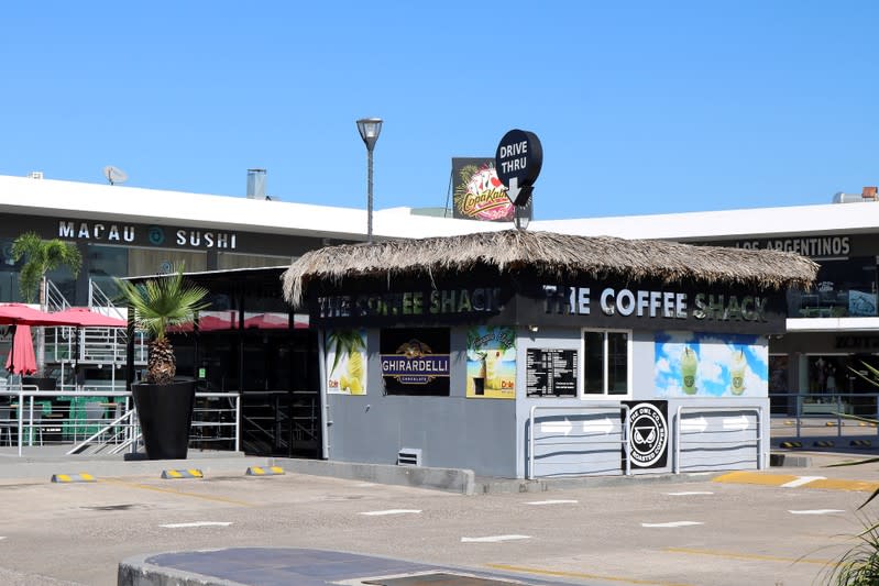 A general view shows an empty business at the Tres Rios neighborhood, which faced the most intense firefights on the street where soldiers attempted to arrest Ovidio Guzman, a son of jailed drug lord Joaquin "El Chapo" Guzman, in Culiacan