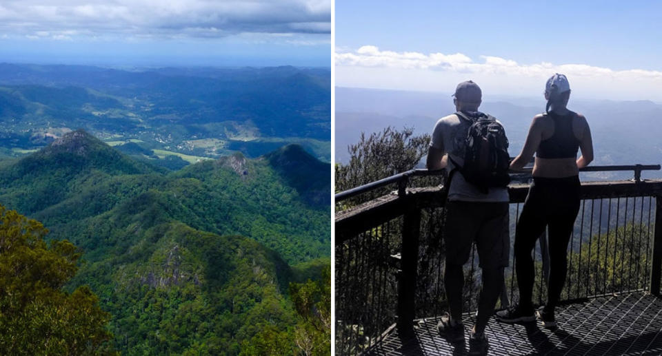 Mt Warning in northern NSW pictured amid calls for tourists to be banned from walking on it are revived.