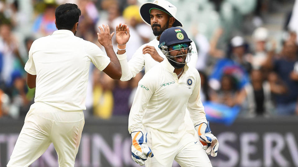 Pant was heard giving Cummins a barrage of sledging. Pic: Getty