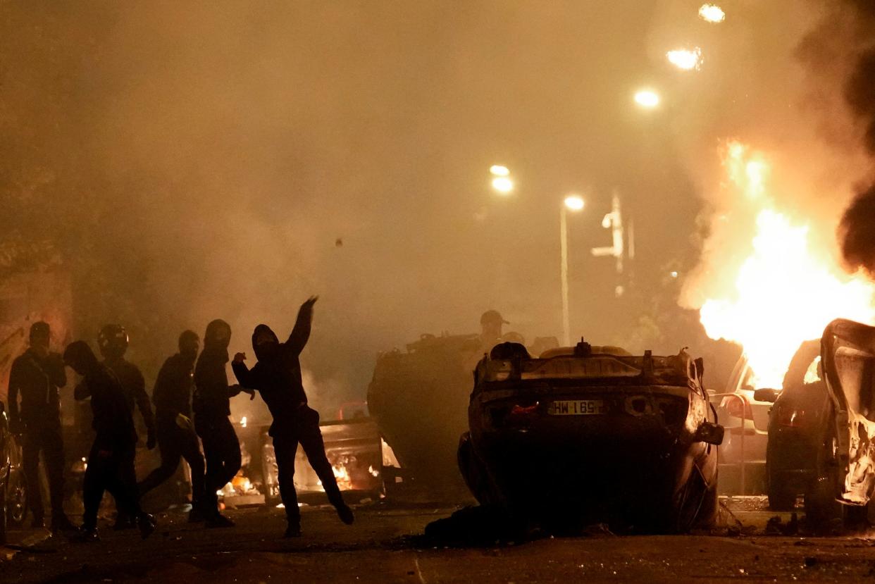 Youths clash with Police forces in Nanterre, outside Paris, Thursday, 29 June 2023 (AP)