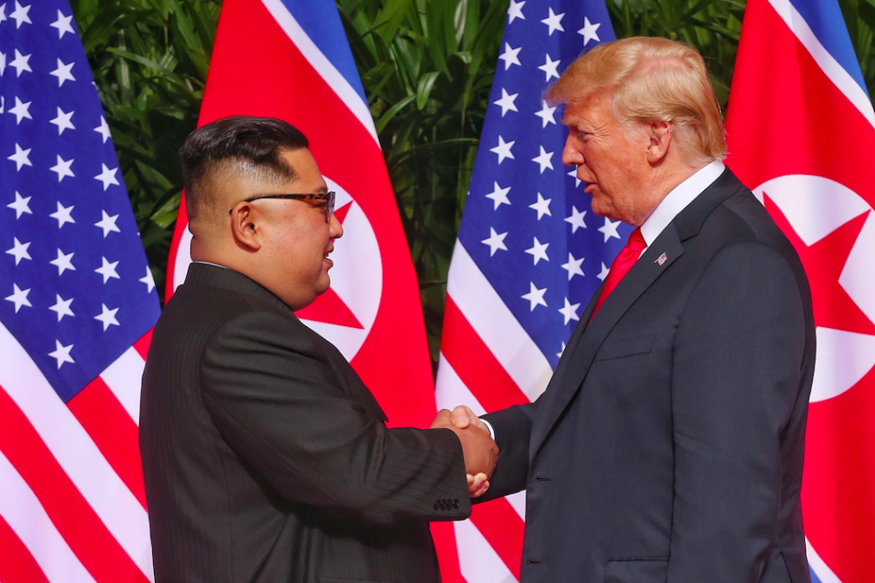 Kim Jong-un and Donald Trump agreed on denuclearisation last month (Picture: Rex)