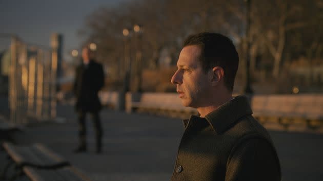 Kendall Roy (Jeremy Strong) in the final scene of HBO's 