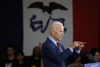 Democratic presidential candidate former Vice President Joe Biden speaks during a community event, Wednesday, Oct. 16, 2019, in Davenport, Iowa. (AP Photo/Charlie Neibergall)