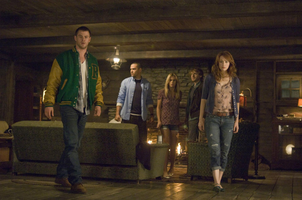 The Cabin In The Woods gang wish they’d gone on holiday somewhere else (credit: Lionsgate)