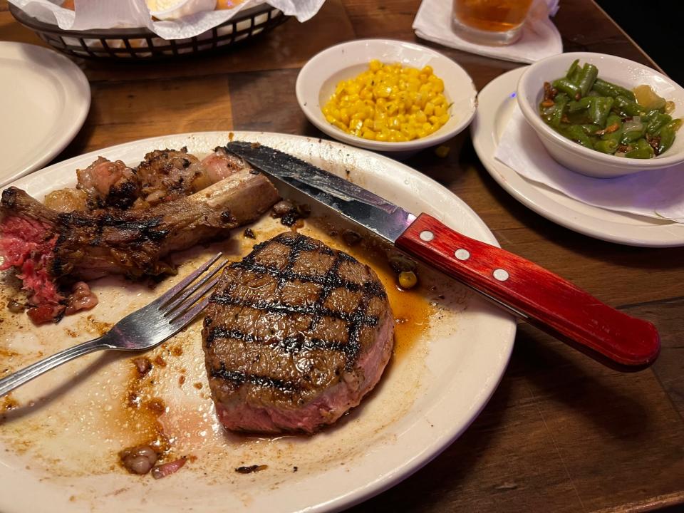 A bone-in ribeye at a Texas Roadhouse