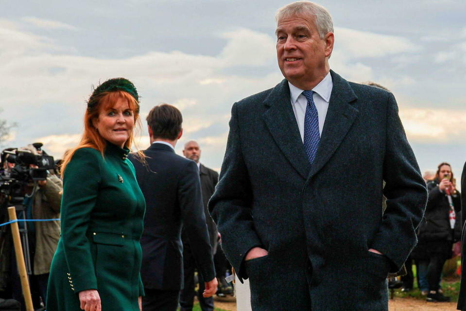 Le prince Andrew et Sarah Ferguson le 25 décembre 2023 pour les célébrations de Noël.  - Credit:Kim Taylor/Cambs News/Bav Media//SIPA / SIPA / Kim Taylor/Cambs News/Bav Media/