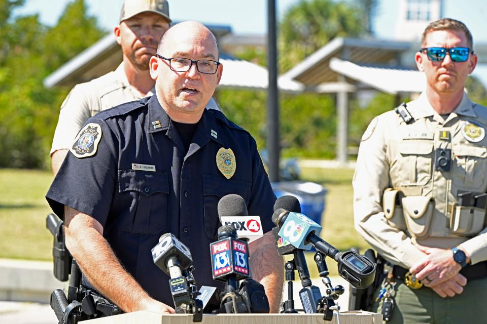 Venice Police Capt. Andy Leisenring said that while the Gulf of Mexico did not appear rough Saturday, afternoon fog and wind and rain Sunday created a tough search situation, though authorities “are doing everything we can to find the four men that are currently lost,”