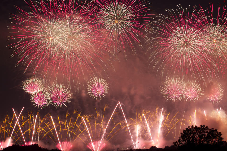 Fireworks explode over the National Mall during the Independence Day celebrations in Washington, Thursday, July 4, 2019, after President Donald Trump's "Salute to America'"remarks at the Lincoln Memorial. (AP Photo/Jose Luis Magana)