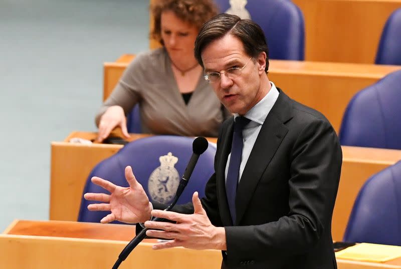 Debate over remarks the Dutch Prime Minister Mark Rutte made during talks to form a new government following the March 17 national elections, in The Hague