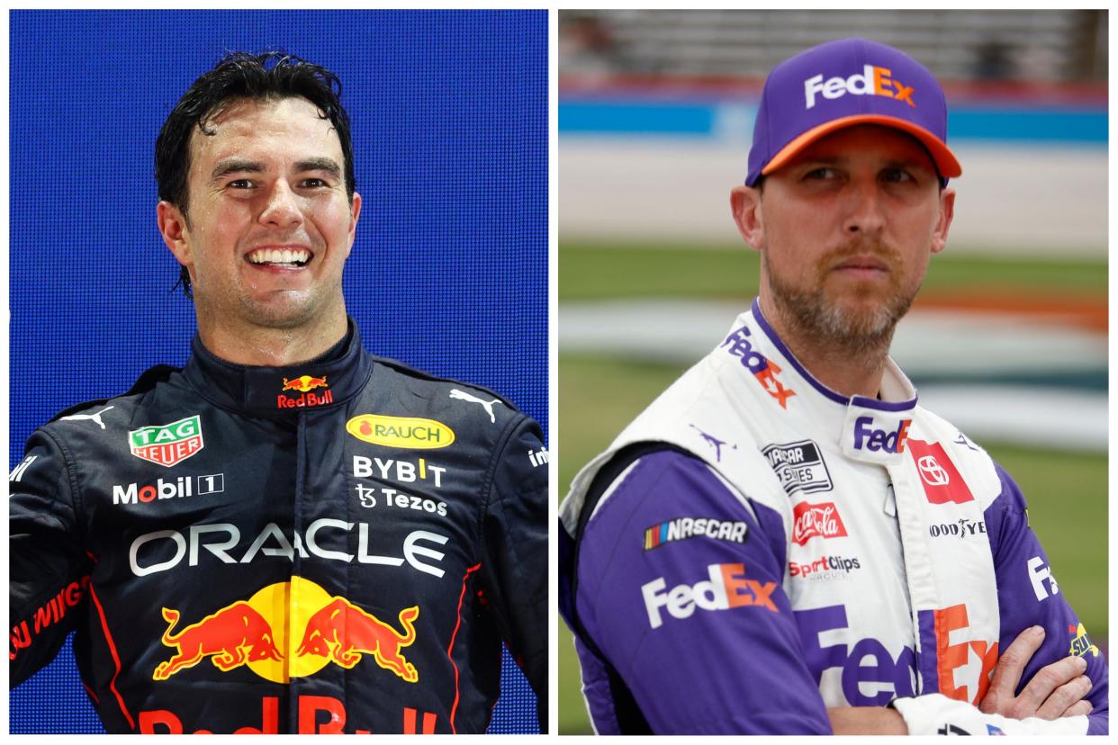 Sergio Perez and Denny Hamlin