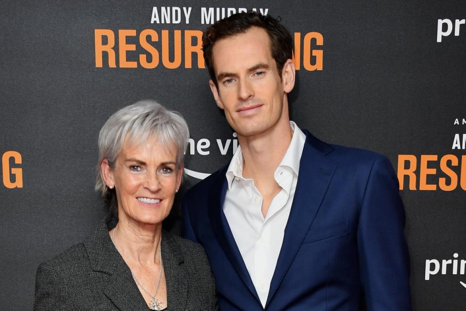 Judy Murray and Andy Murray attend the  