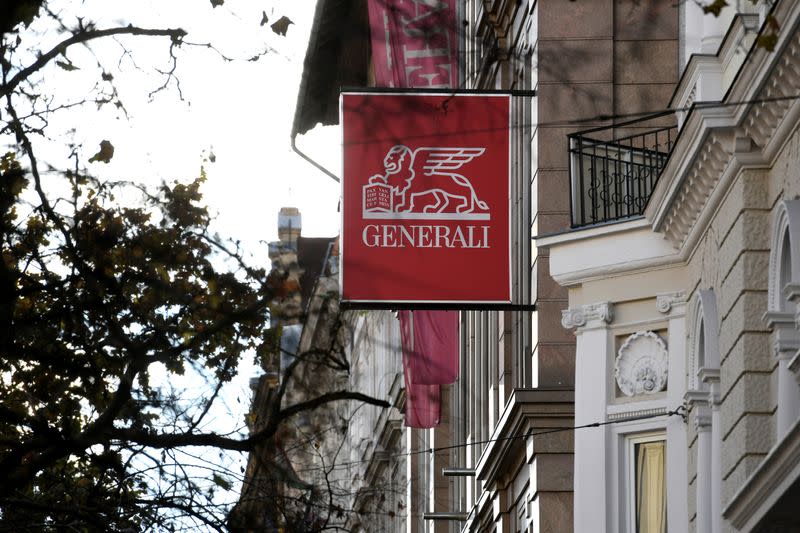 Logo of insurance company Generali is seen on the company headquarters in Budapest