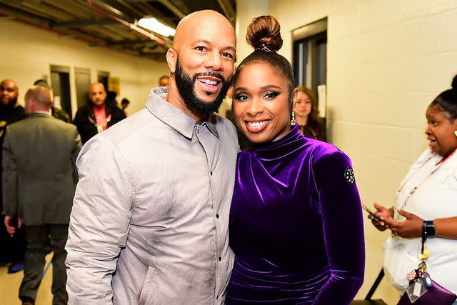 <p>Tom O'Connor/NBAE via Getty</p> Common and Jennifer Hudson