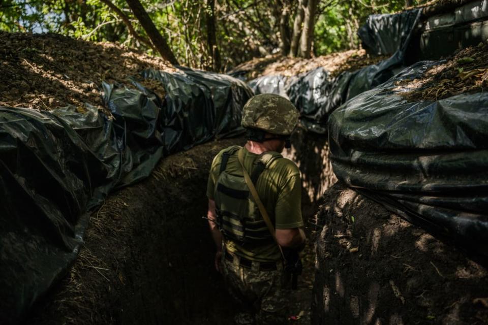 <div class="inline-image__caption"><p>A soldier, call sign Petrovich, stands in trenches on the Kherson frontline in Mykolaiv region, Ukraine, 8th of August 2022.</p></div> <div class="inline-image__credit">Wojciech Grzedzinski/For The Washington Post via Getty Images</div>