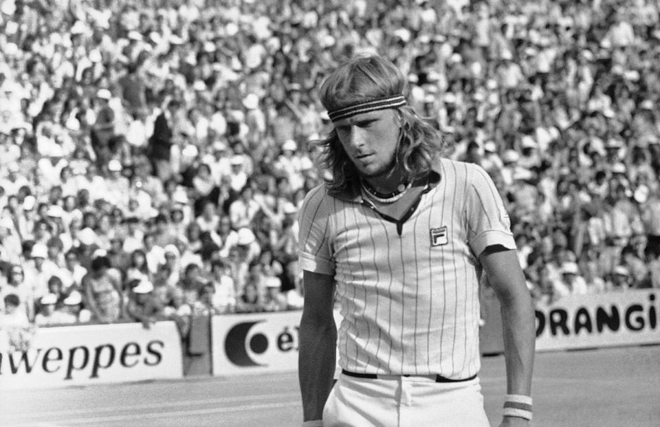 Björn Borg at the French Open in 1976. - Credit: Michel Lipchitz/AP