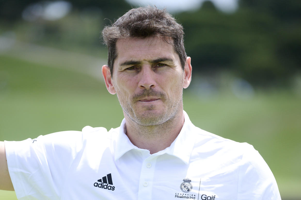 BOADILLA DEL MONTE, SPAIN - JUNE 22: Iker Casillas attends the presentation of the new Real Madrid Foundation charity golf circuit on June 22, 2022 in Boadilla del Monte, Spain. (Photo by Carlos Alvarez/Getty Images)