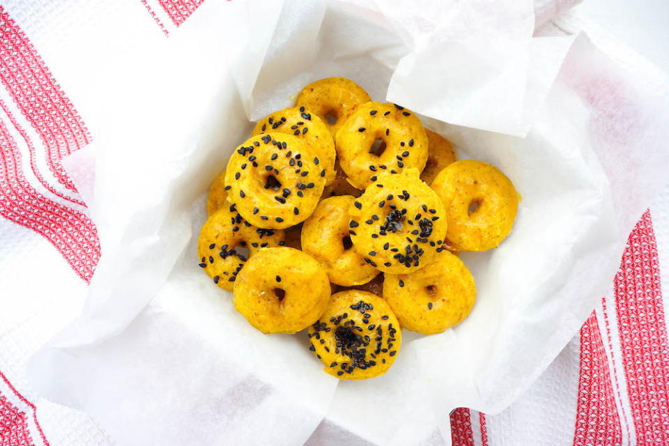 Mini maple pumpkin doughnuts