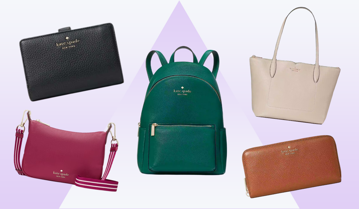 A variety of Kate Spade bags, wallets and backpacks